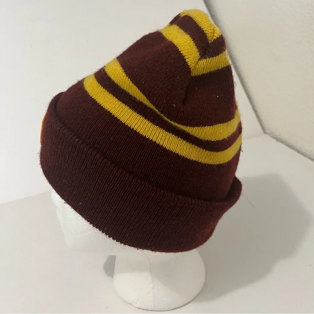 Harry Potter Gryffindor House Crest Striped Knit Cuff Beanie Hat Cap One Size